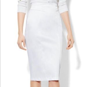 New York and Company White High Waist Pencil Skirt